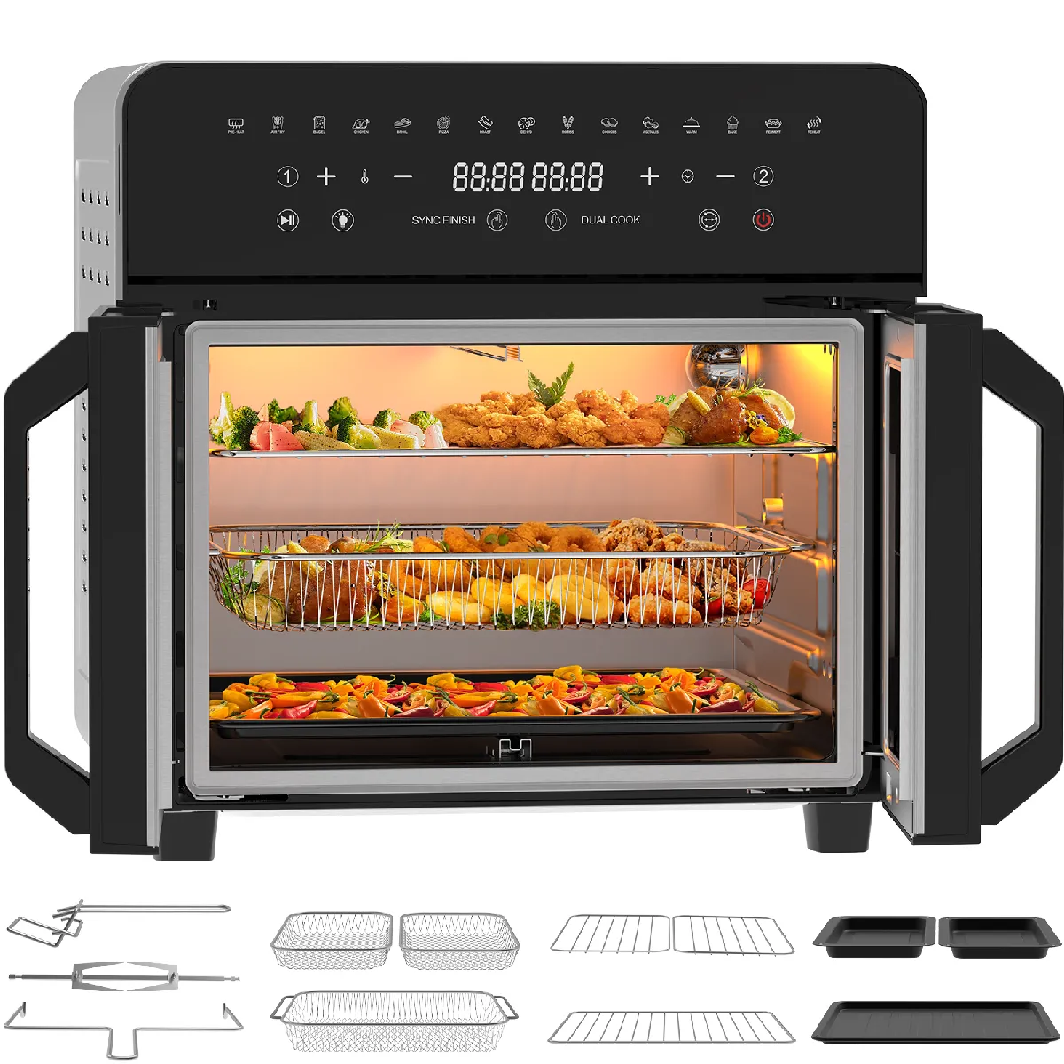 Friteuse Sans Huile DEWELLING  23L Dual Zone – 2200W XXL