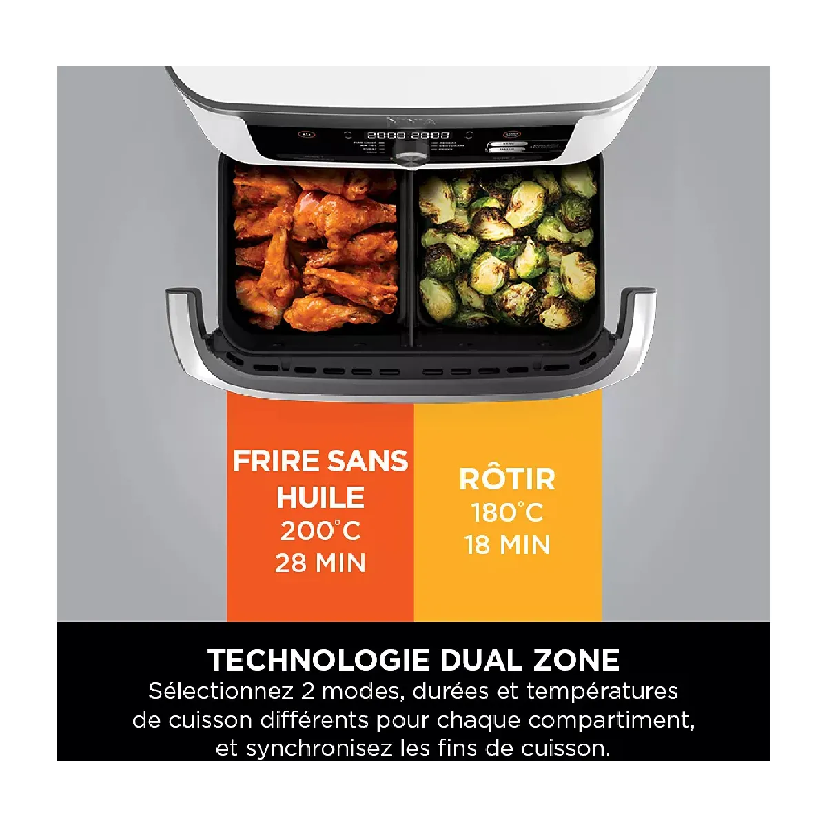 Friteuse sans huile Ninja 10.4l 2470w blanche