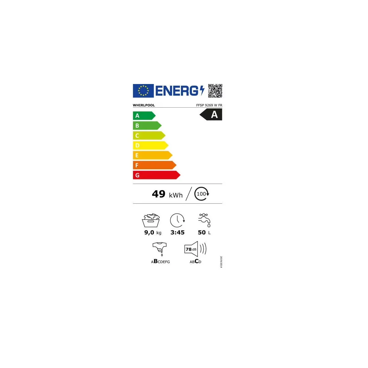 Lave-linge Whirlpool FFSPL9269WFR