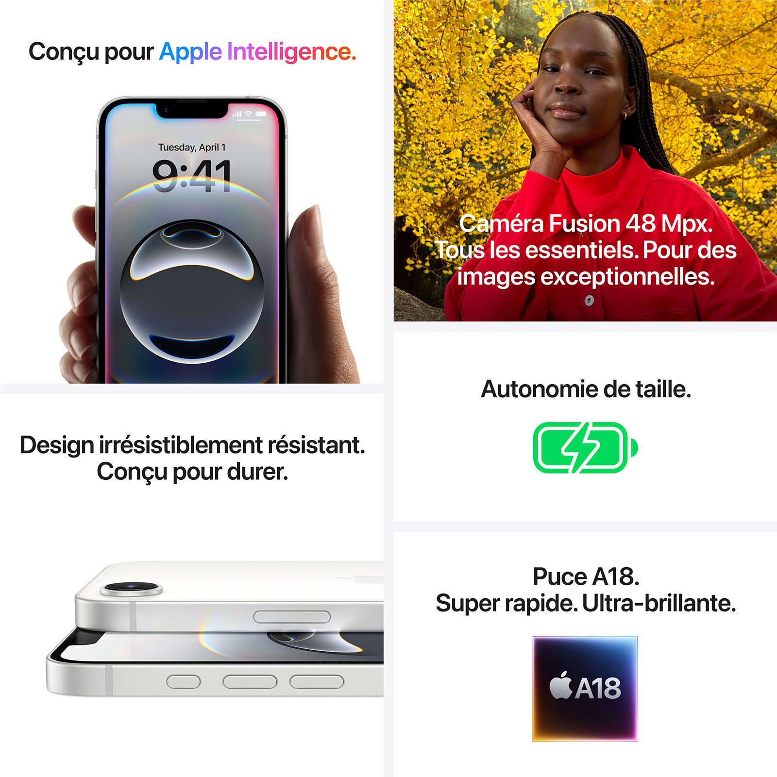 Smartphone Apple iPhone 16e 128 Go Blanc