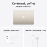 Ordinateur Apple MacBook Air M4 15 pouces (2025) Lumière stellaire 24Go/512 Go (MC6K4FN/A)