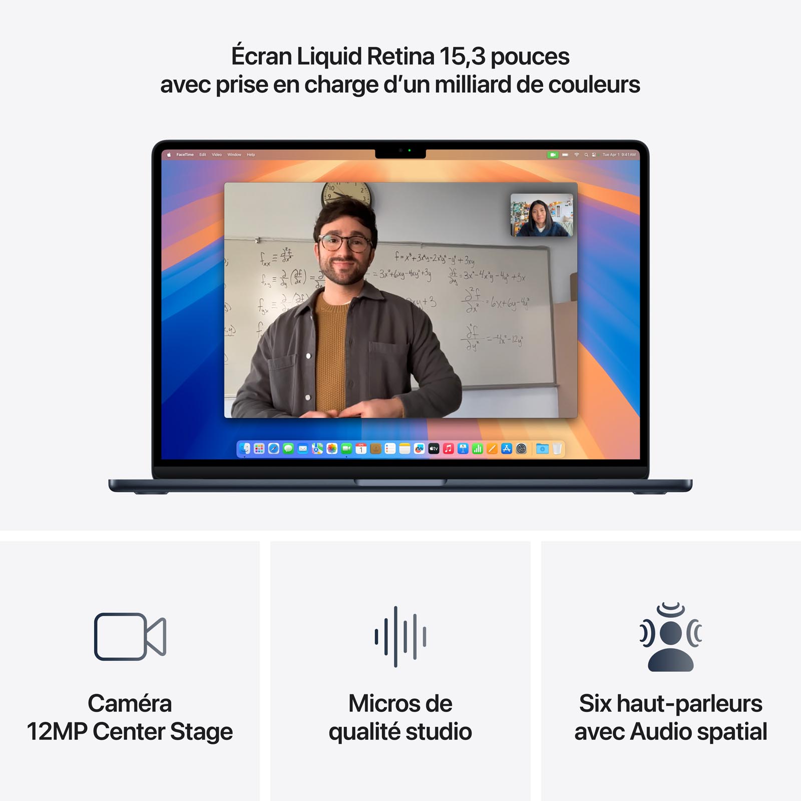Ordinateur Apple MacBook Air M4 15 pouces (2025) Minuit 16Go/256 Go (MW1L3FN/A)