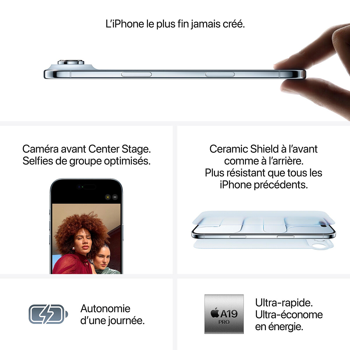 Smartphone Apple iPhone Air 256 Go Bleu ciel