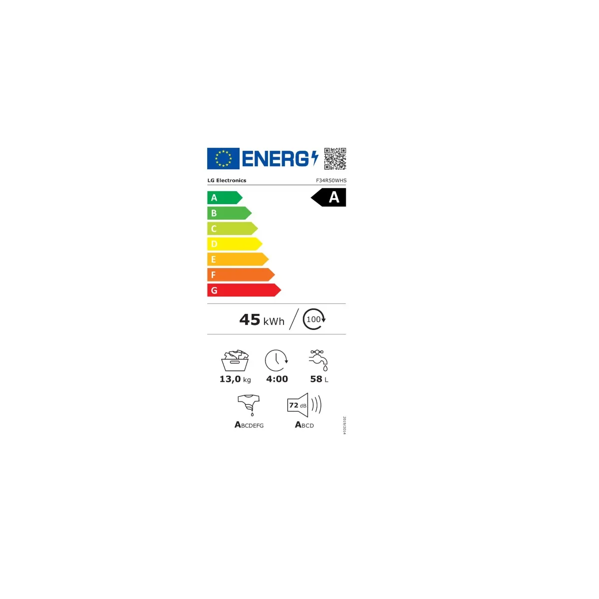 lave-linge LG  hublot 13kg 1400 tours/min