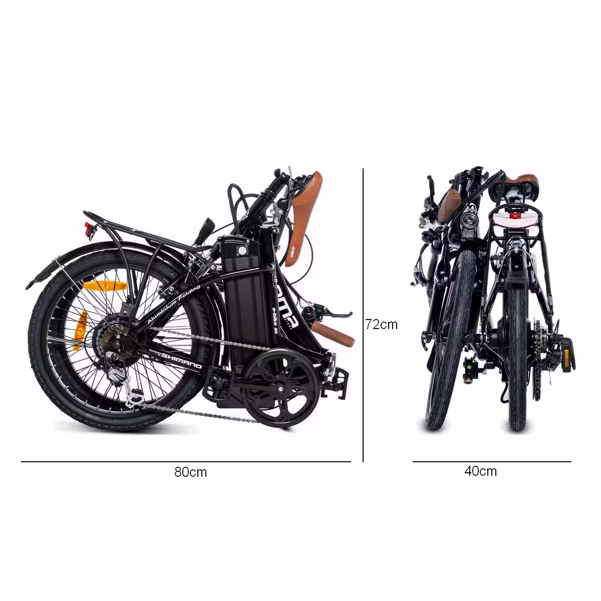 MOMA BIKES Vélo de Ville Electrique Pliant E.20,2 – 20″ – Automomie 80km