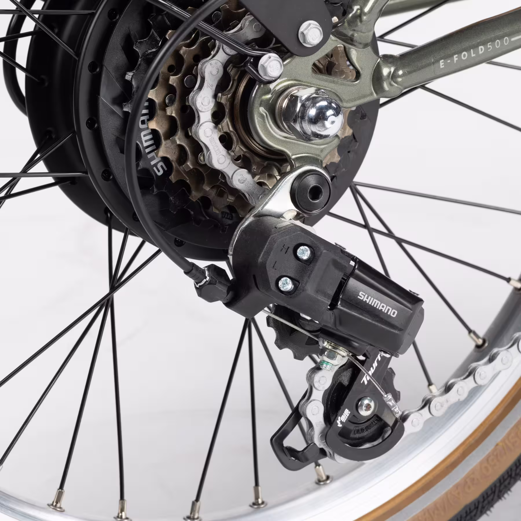 Vélo BTWIN  pliant électrique e fold 500 vert