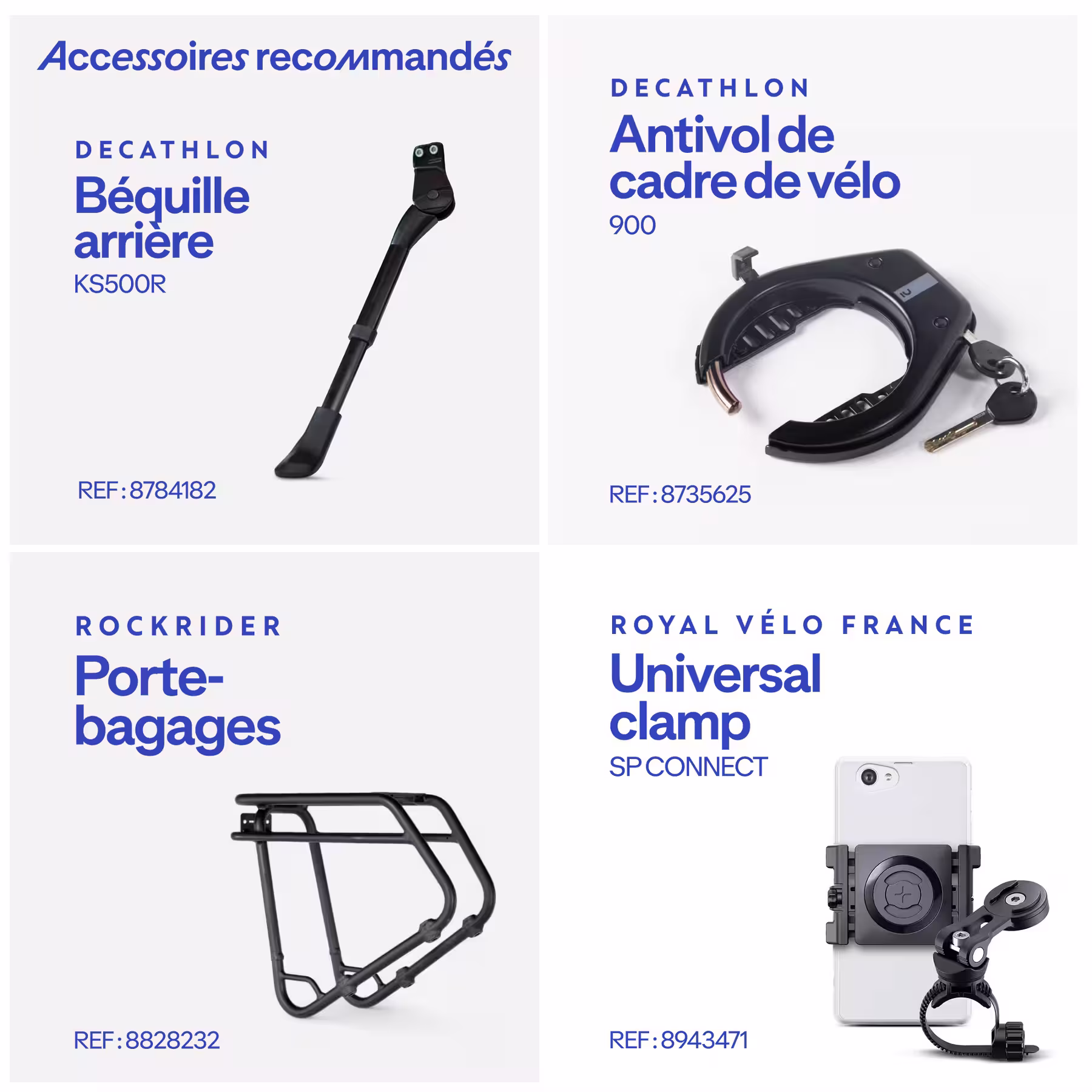 ROCKRIDER Vélo tout chemin électrique cadre bas, e-actv 100 gris perle