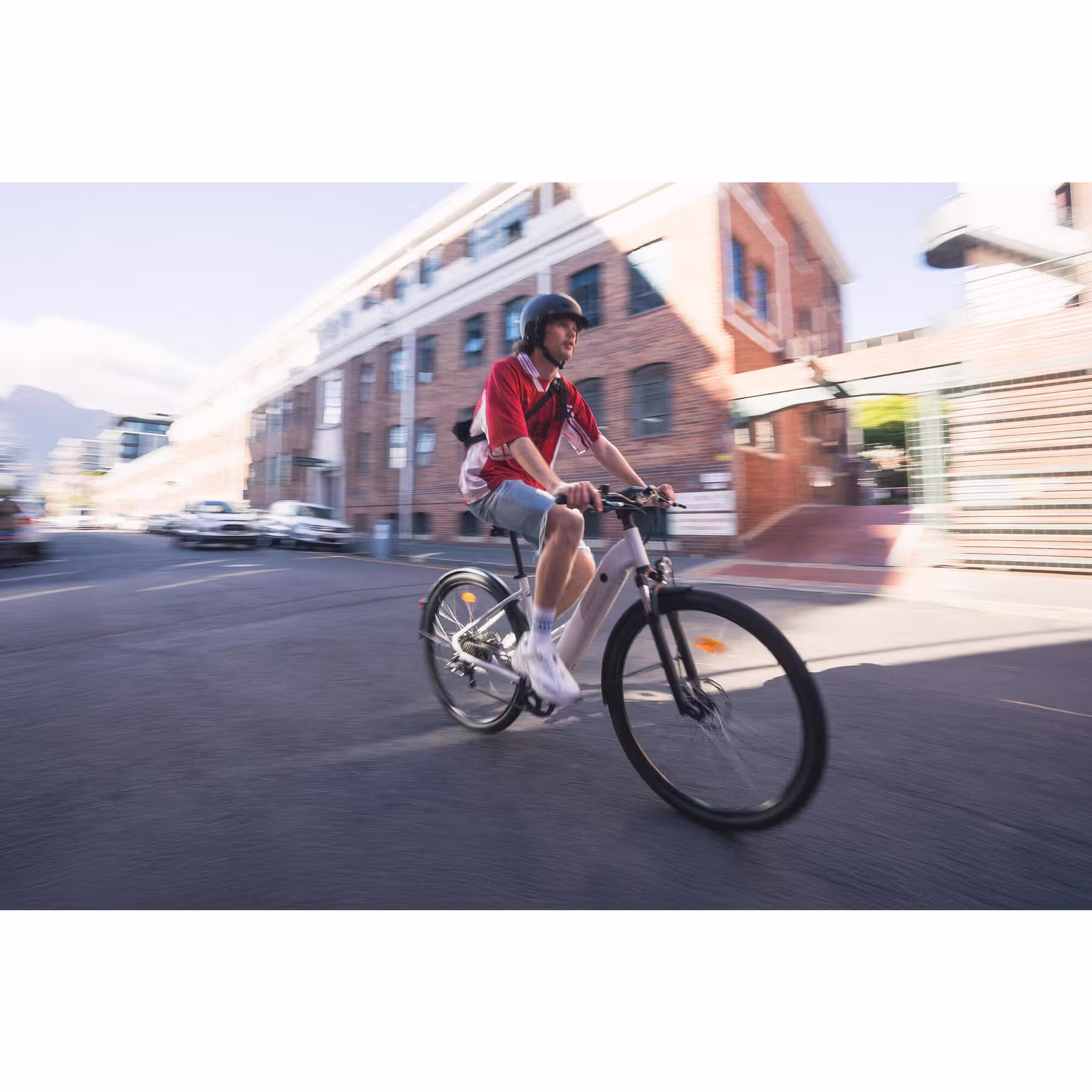 ROCKRIDER Vélo tout chemin électrique cadre bas, e-actv 100 gris perle