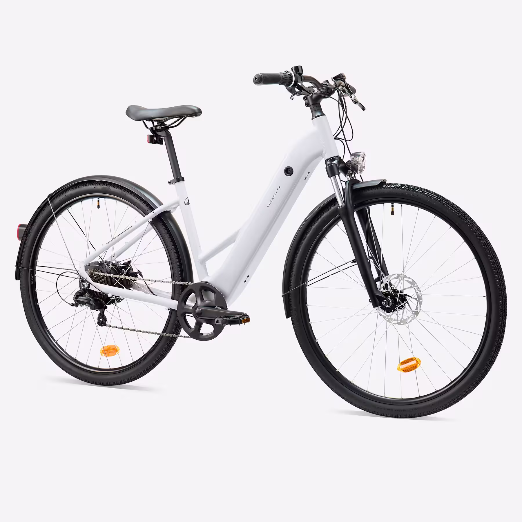 ROCKRIDER Vélo tout chemin électrique cadre bas, e-actv 100 gris perle