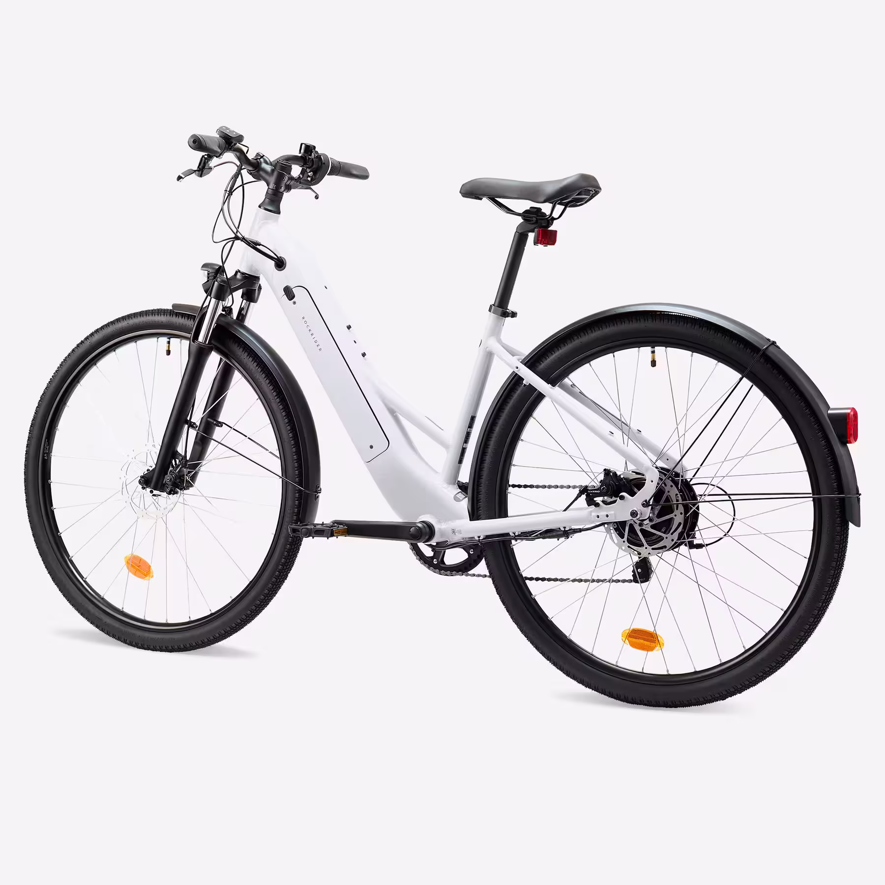 ROCKRIDER Vélo tout chemin électrique cadre bas, e-actv 100 gris perle