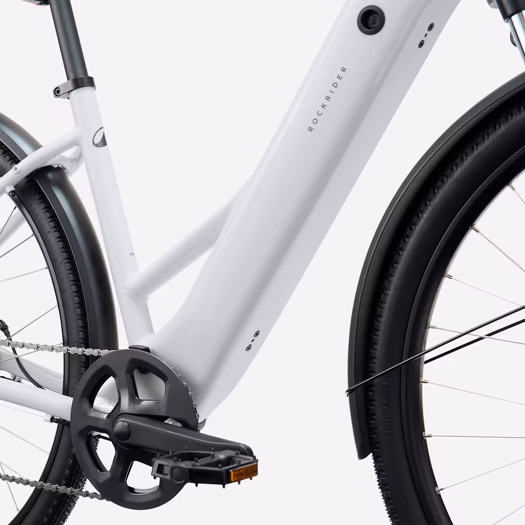ROCKRIDER Vélo tout chemin électrique cadre bas, e-actv 100 gris perle