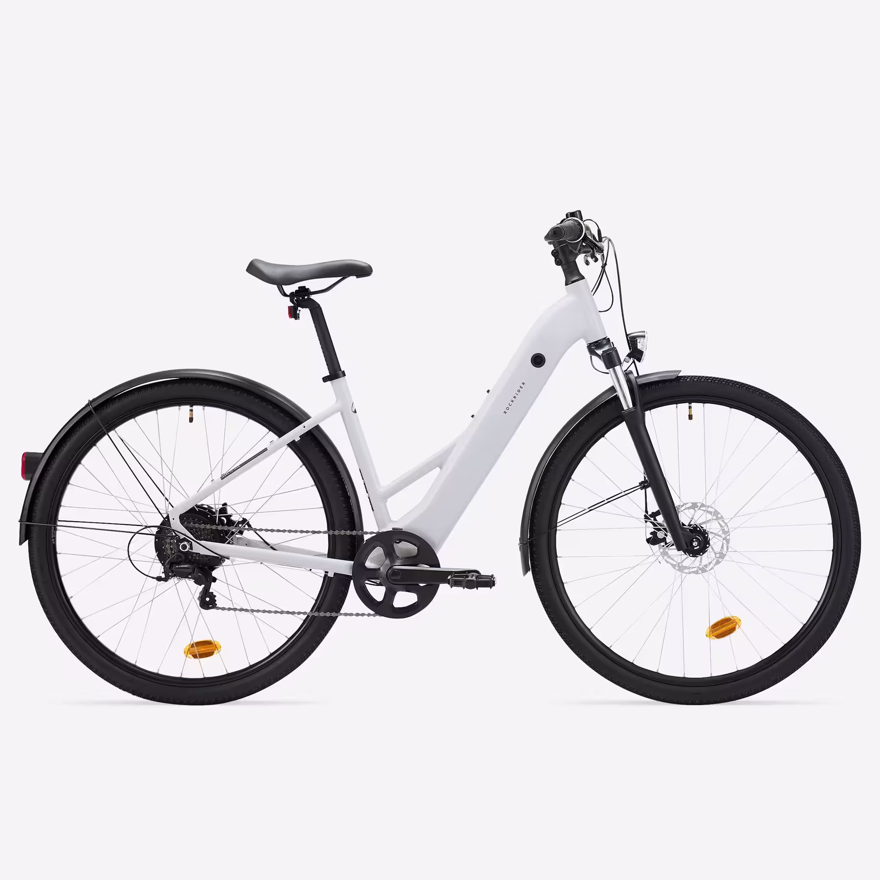 ROCKRIDER Vélo tout chemin électrique cadre bas, e-actv 100 gris perle